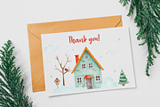 Watercolor Winter Houses clipart, a Decorative Illustration by LuiDesignStudio (Thumbnail 5 of 5)