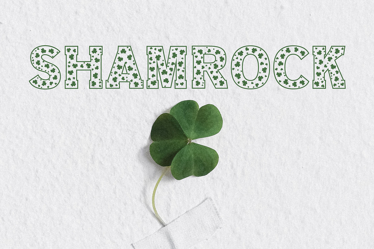 Clover Love St Patrick's Day Font, a Slab Serif Font by vladocar (Photo 6 of 8)