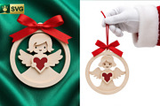 Angel Ornament 3D Layered SVG Cut, an Object Graphic by pixaroma (Thumbnail 9 of 10)