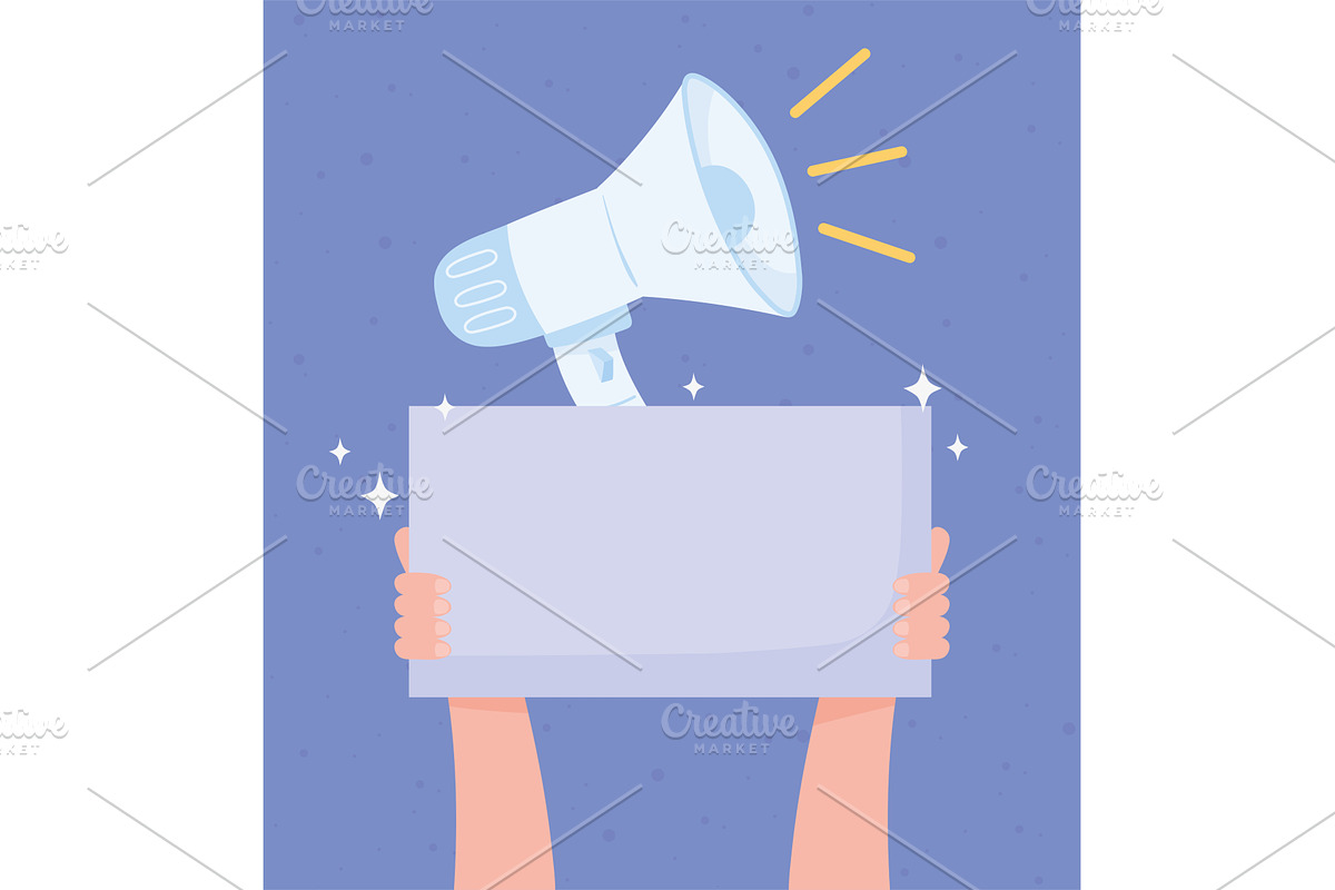 hand sing megaphone, an Object Illustration by studiogstock