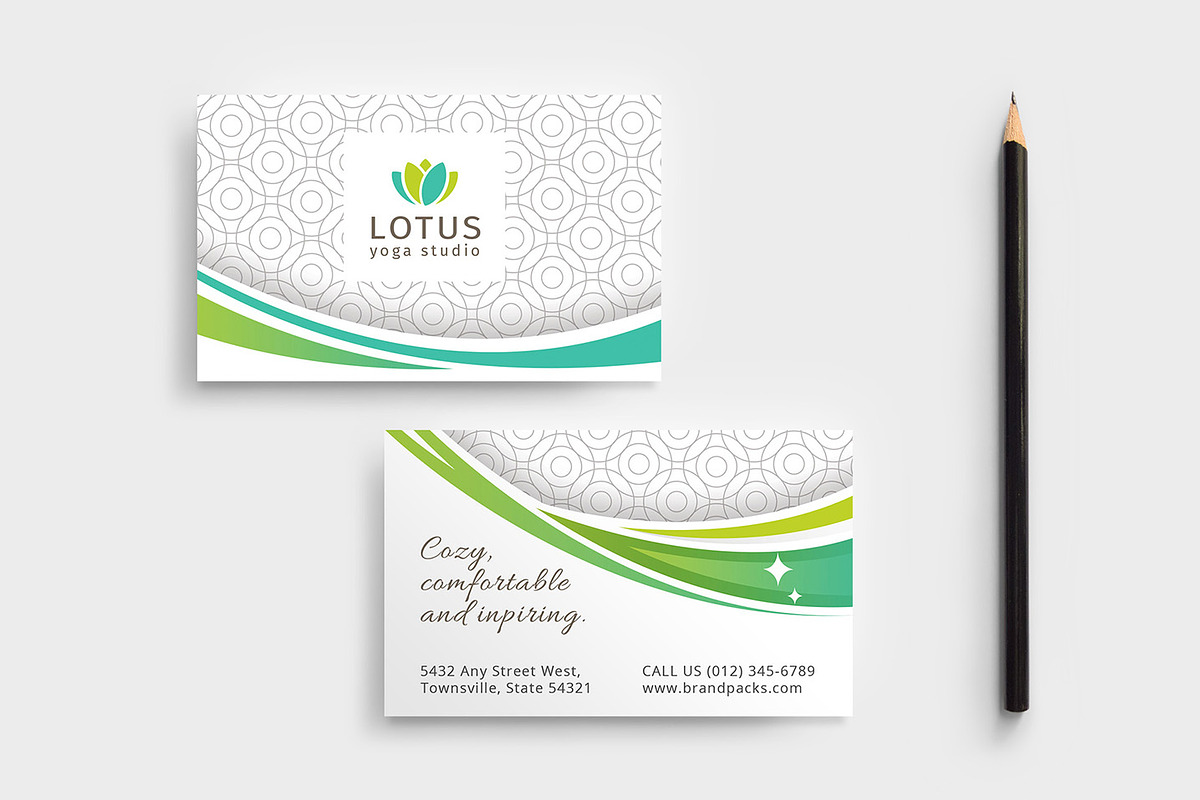Yoga Studio Business Card Template, a Business Card Template by BrandPacks (Photo 1 of 4)