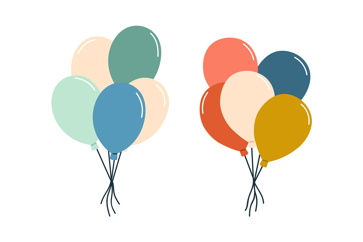 Holiday air balloons bunches set, an Object Illustration by Good Studio (Photo 5 of 7)
