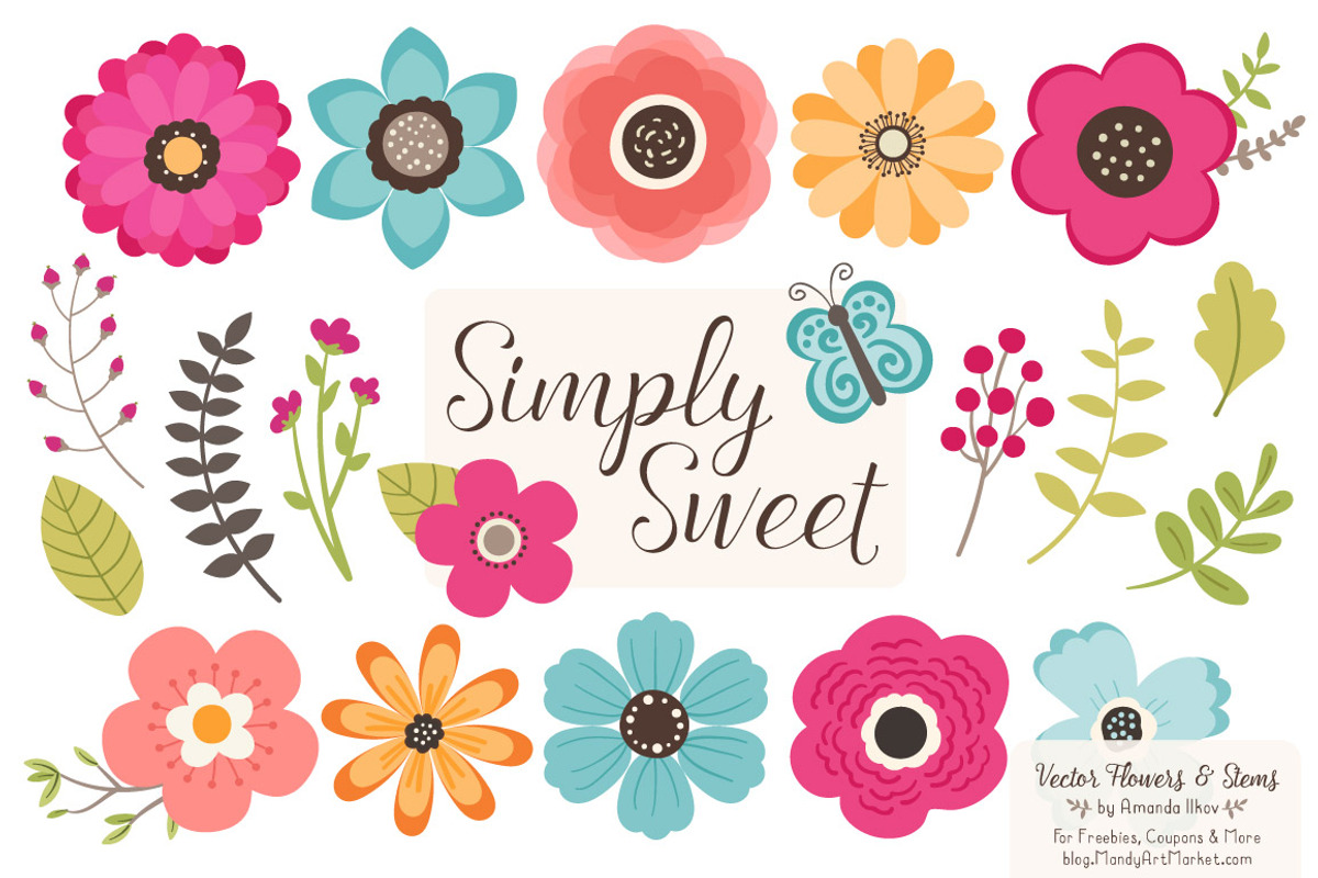 Bohemian Flowers Clipart, an Illustration by Amanda Ilkov (Photo 1 of 4)