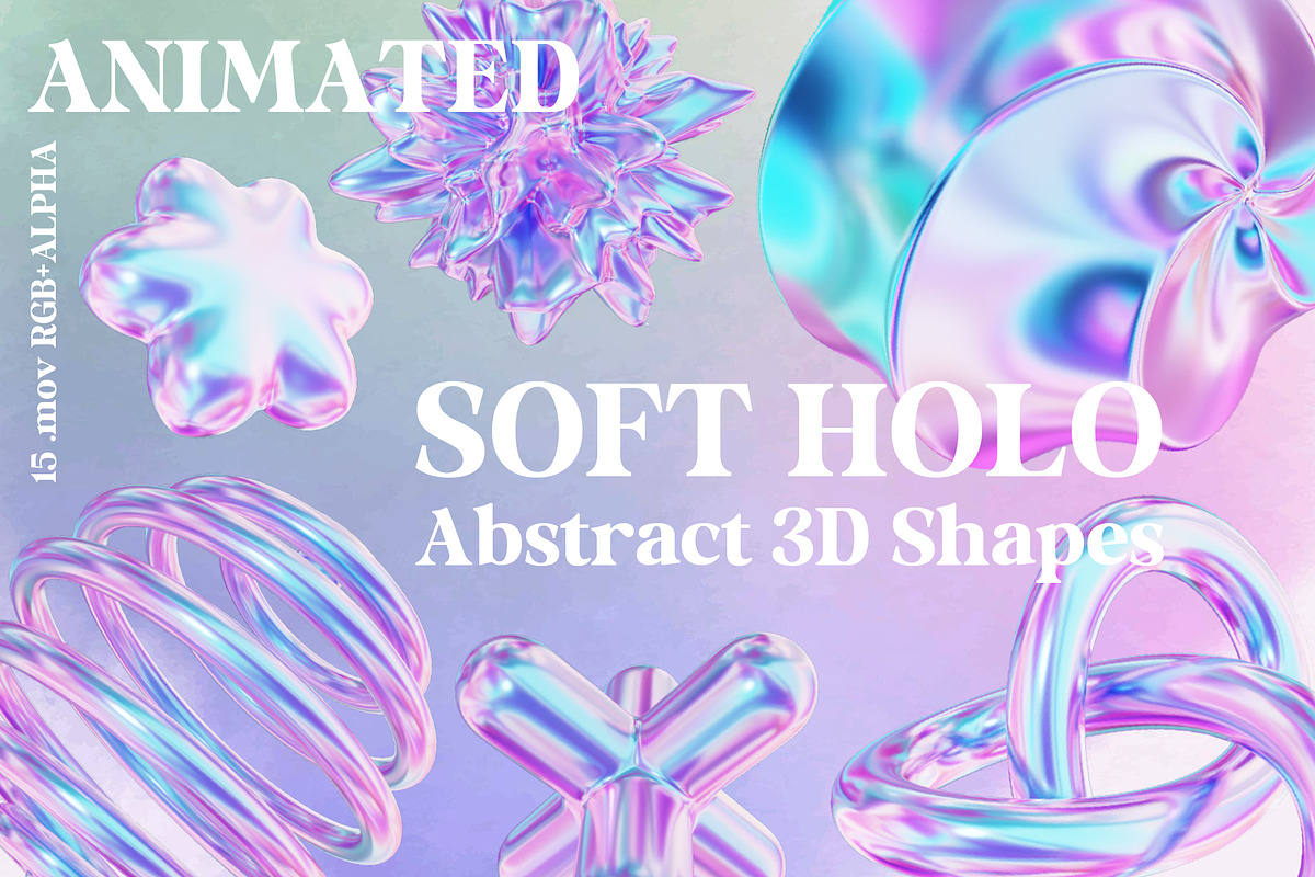 3D Soft Holo - Animated Shapes, a Graphic by LarysaZabrotskaya (Photo 1 of 8)