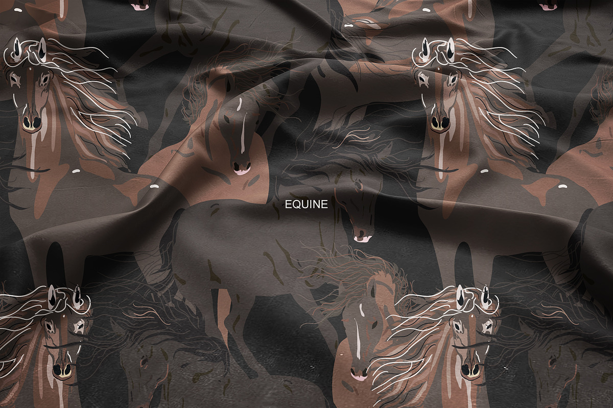 Horses vector seamless set, a Pattern Graphic by PatternsBlooming (Photo 6 of 6)