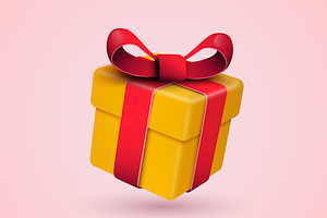 Package Or Gift With Red Ribbon, an Object Illustration by Black White Mouse Design
