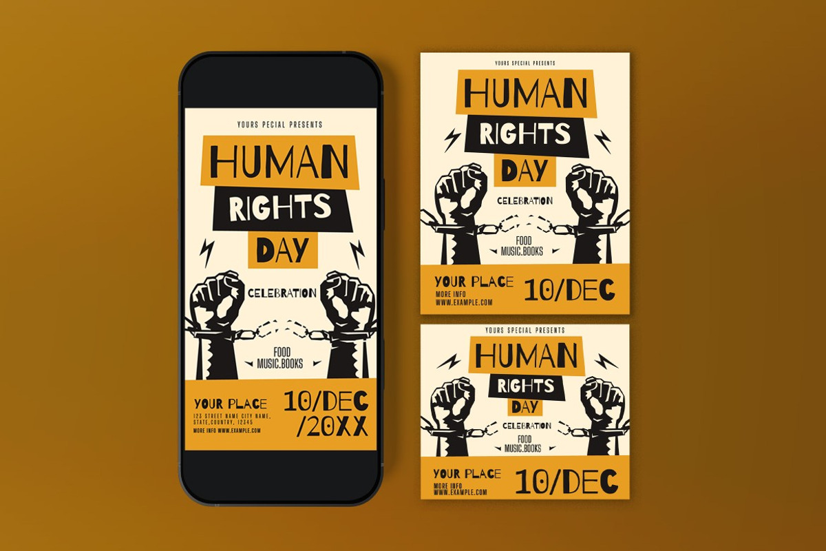 Human Rights Day Flyer, a Flyer Template by graphicook