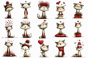 Whimsical Valentine Fox Clipart, an Illustration by Libby Wishes (Thumbnail 2 of 6)