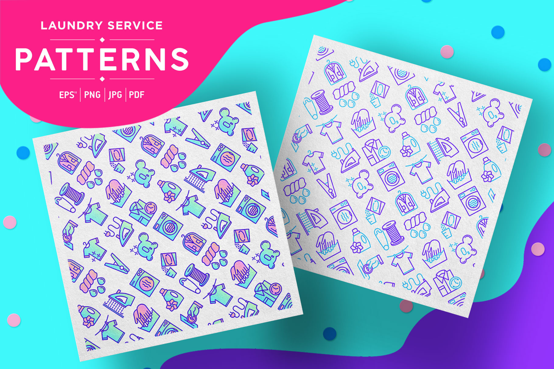 Laundry Service Patterns Collection, a Pattern Graphic by Alex Blogoodf