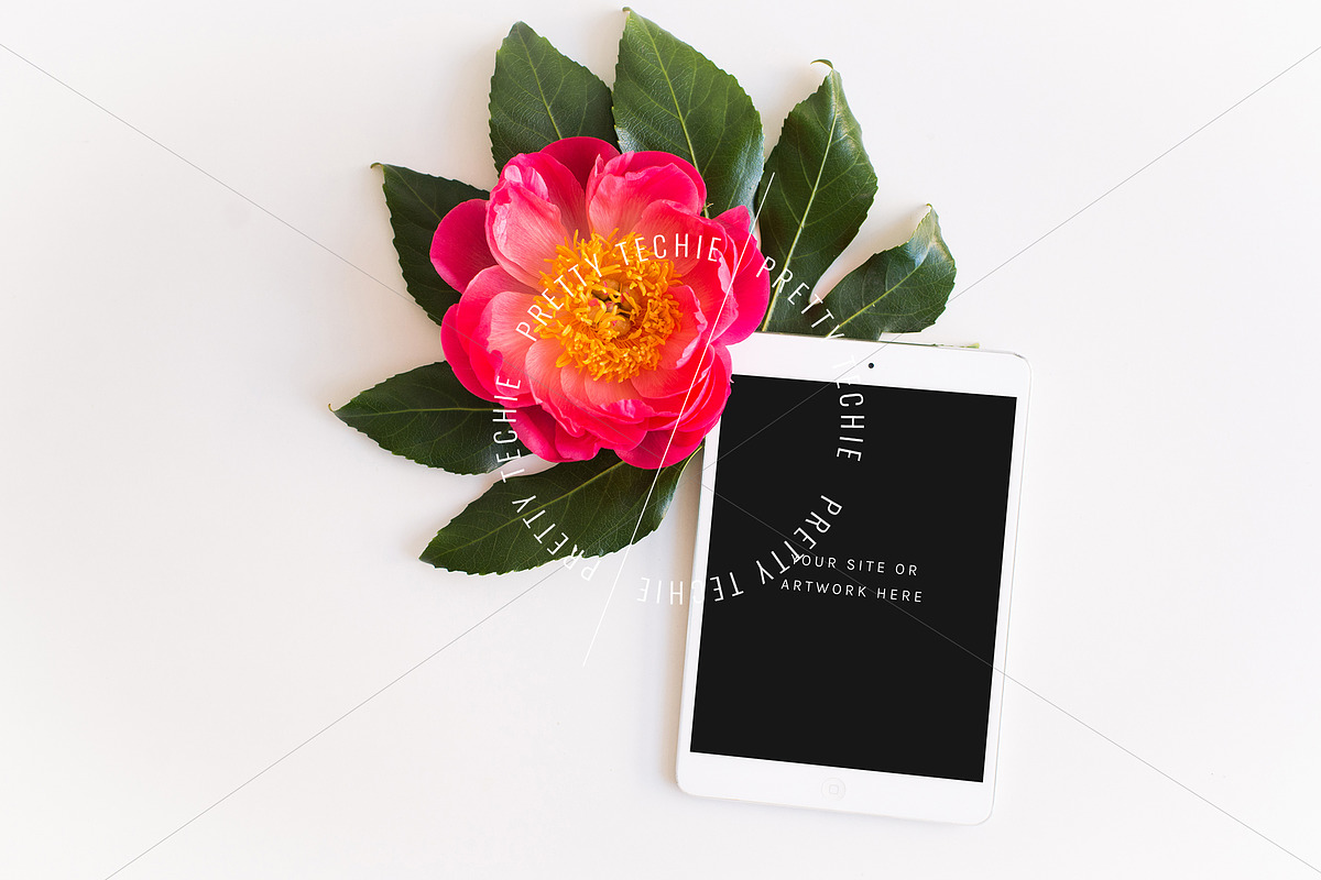 Floral Mobile Responsive Mockup, an iPad Mockup by Pretty Techie (Photo 3 of 4)