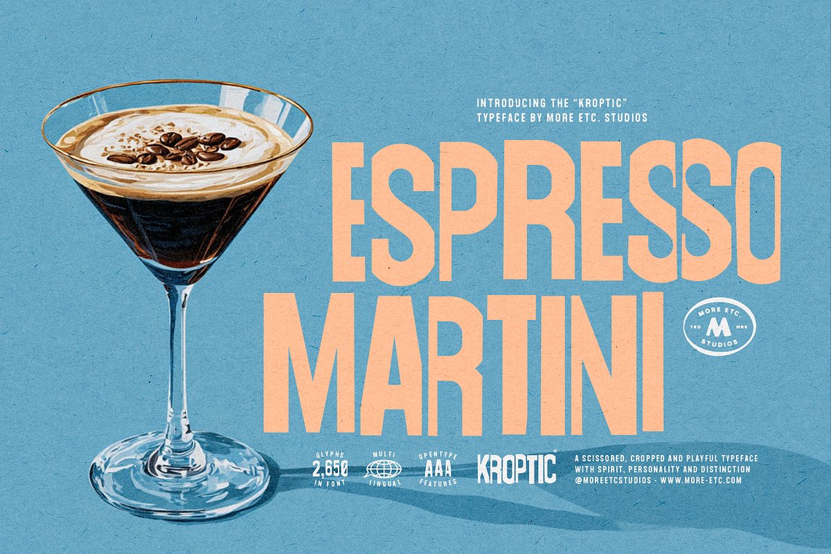 Kroptic – Playful Display Font, a Font by More Etc. Studios (Photo 12 of 16)