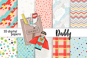 Fathers Day Digital Paper, a Pattern Graphic by GlamArtZhanna (Thumbnail 1 of 3)