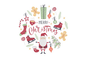 Hand Drawn Christmas set