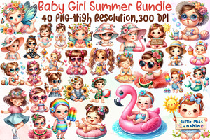 Baby Girl Summer Sublimation Bundle, an Illustration by Sublimation Artist