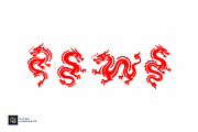 Red Chinese Dragon Silhouette Set, an Animal Illustration by putra_purwanto (Thumbnail 1 of 3)