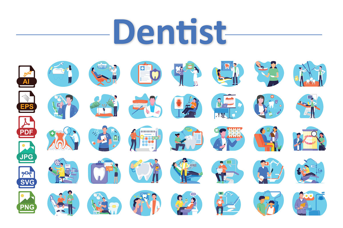 Dentist Vector Illustration Pack, an Illustration by Vector Portal (Photo 1 of 5)