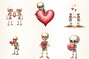 Skeleton Valentine Sublimation Clipa, an Illustration by CrexoraLab (Thumbnail 2 of 5)