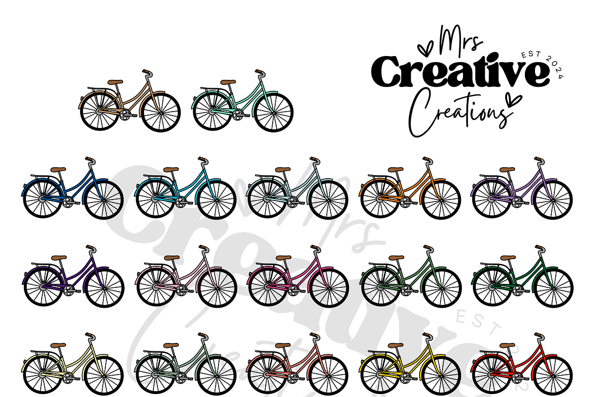 Bicycle Bundle Clipart, a Graphic by Mrs. Creative Creations (Photo 1 of 6)