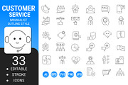 Customer service outline icon set, an Outline Icon by Icons (Thumbnail 1 of 3)