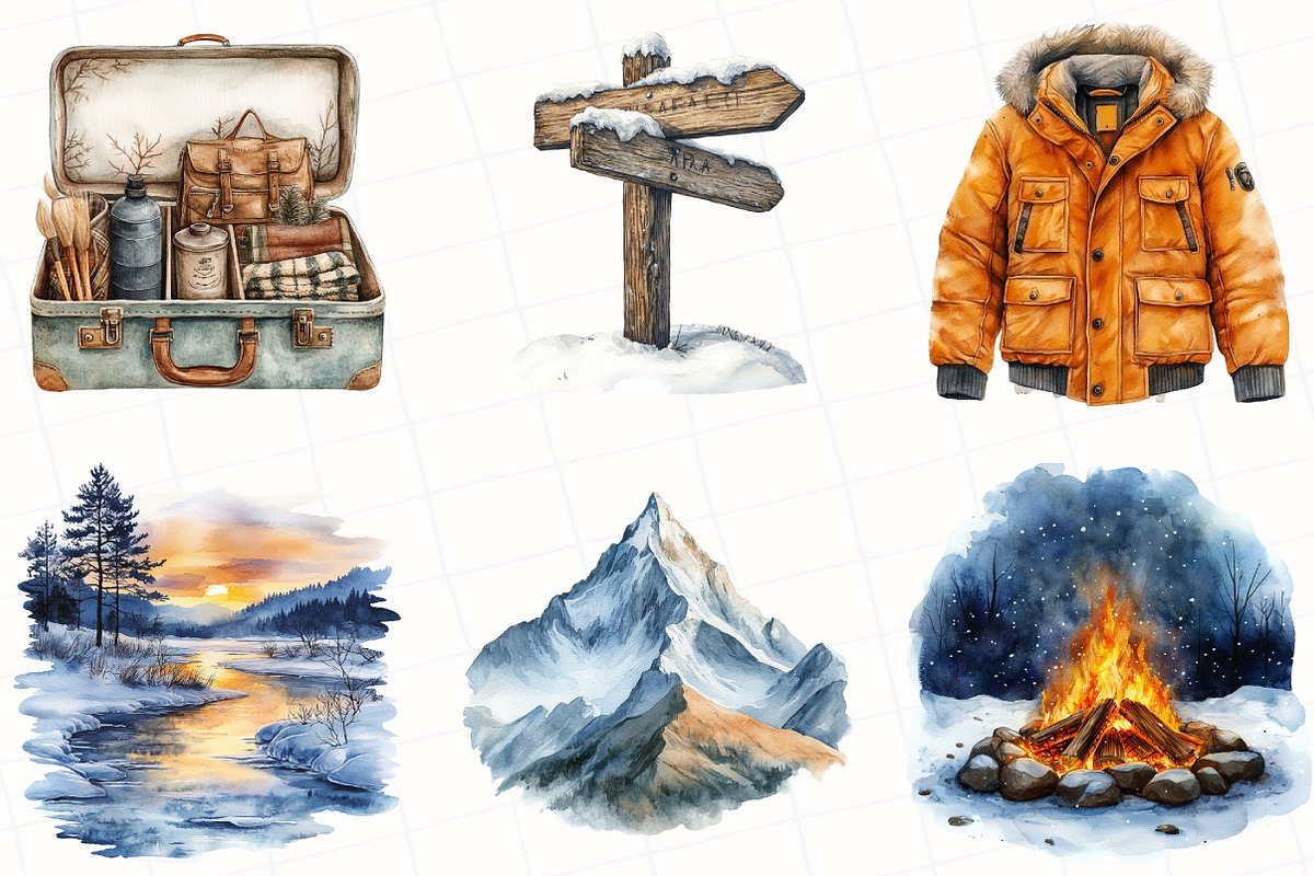 Winter Adventure Clipart, an Illustration by OK Design (Photo 4 of 5)
