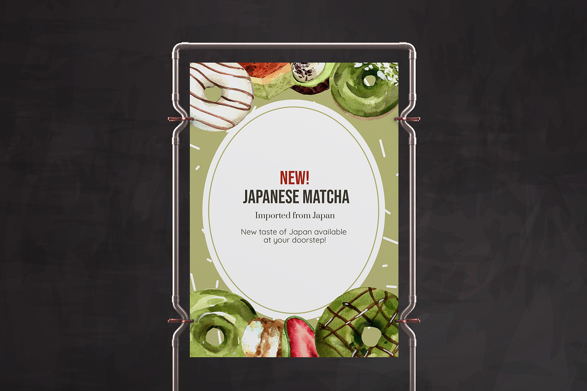 Matcha Dessert,Japanese watercolor, a Food Illustration by CreativeValuation (Photo 8 of 13)