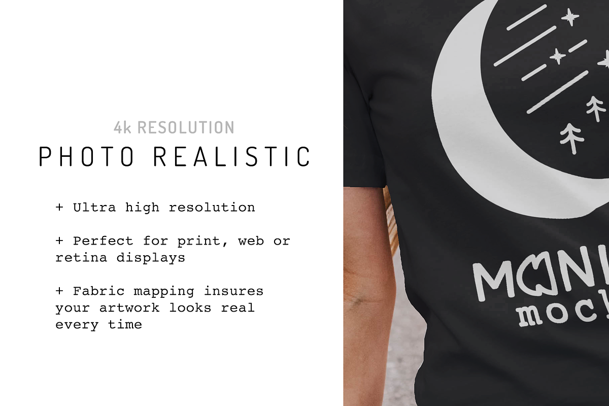 Bella Canvas 3001 Womens Tshirt Mock, a Shirt Mockup by Moonlit Mocks (Photo 3 of 6)