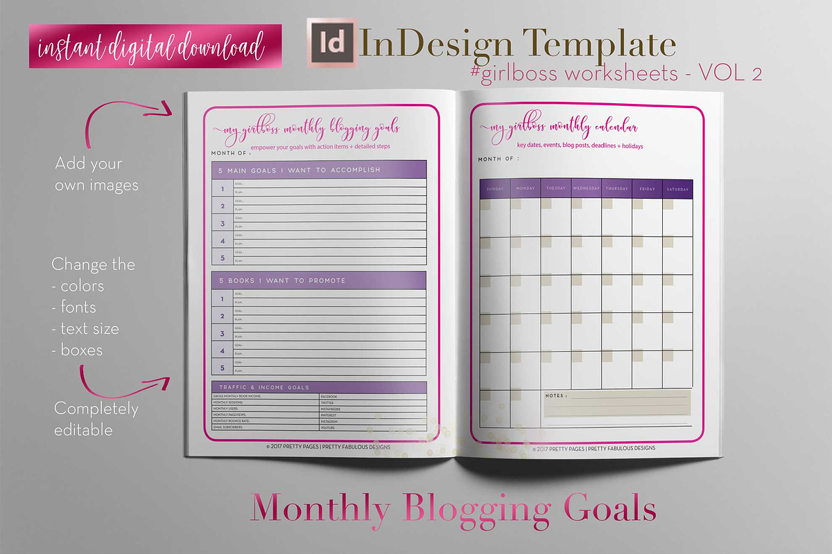 Girlboss Sheets | InDesign Template, a Stationery Template by Planner Templates (Photo 22 of 55)