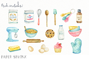 Watercolor Baking Clipart, a Food Illustration by PaperSphinx (Thumbnail 2 of 3)