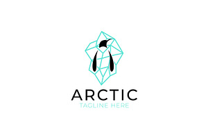 Arctic Penguin Silhouette Logo, a Branding & Logo Template by Signatoro