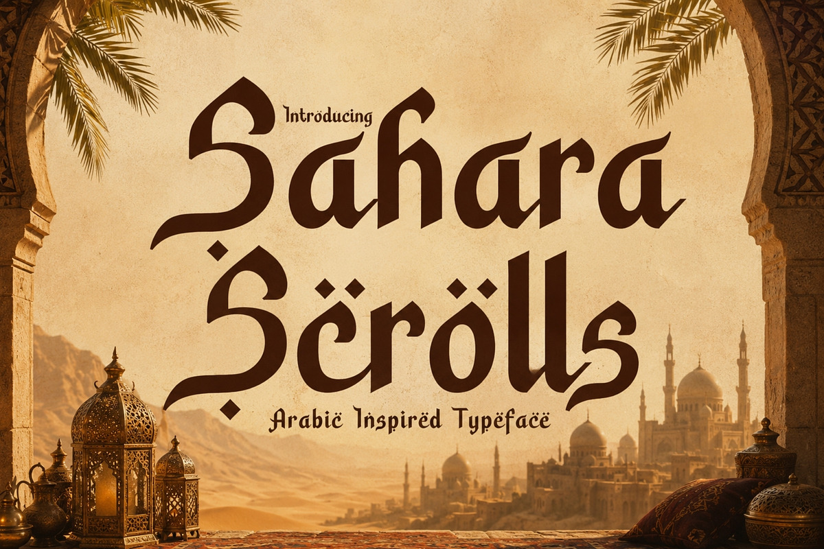 Sahara Scrolls - Arabic Typeface, a Script Font by HipFonts (Photo 1 of 11)