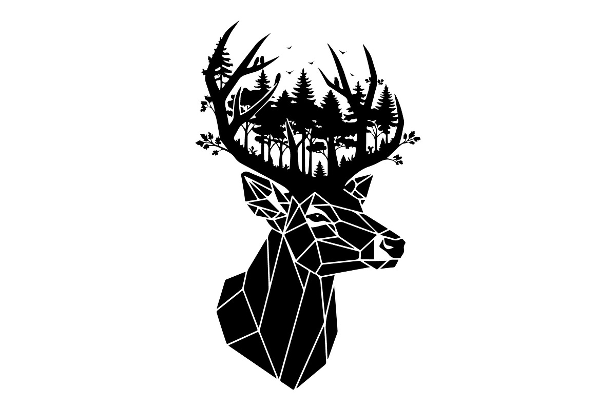 Deer Antler Silhouette Bundle, an Object Illustration by yasushie (Photo 12 of 31)