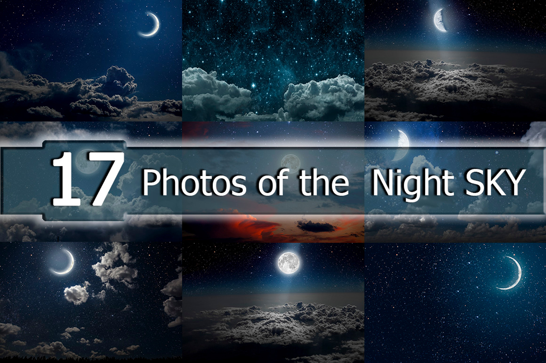 Night sky containing sky, stars, and moon, an Arts & Entertainment Photo by vovan