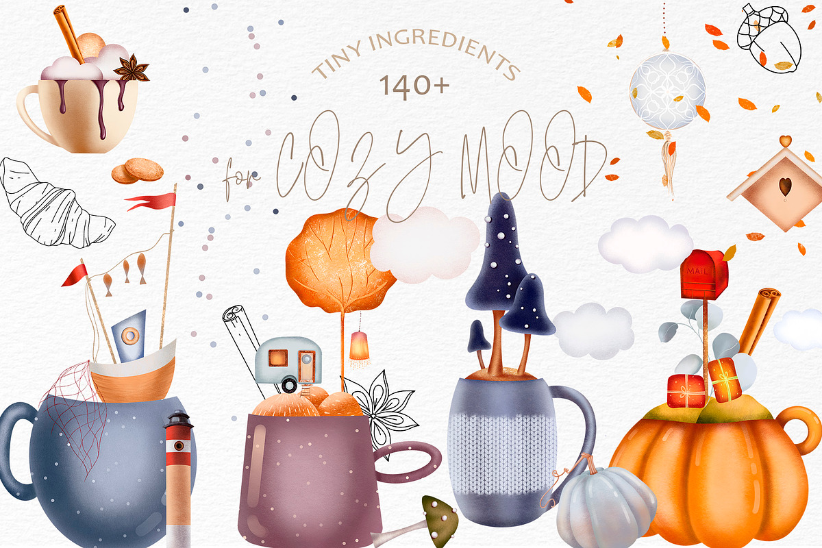 COZY MOOD Aesthetics Clipart Creator, a Food Illustration by ArtOLB (Photo 1 of 10)