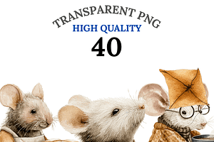 40 Autumn Mouse Clipart, an Animal Illustration by Pati Charm Studio