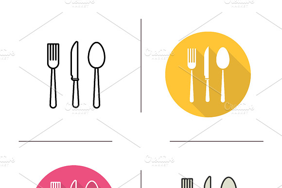 Cutlery Icons. Vector