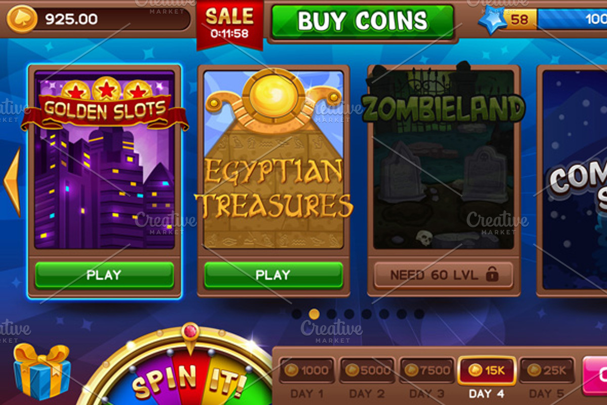 Lobby and GUI for Slots Games, an Illustration by Saranai Store (Photo 2 of 10)