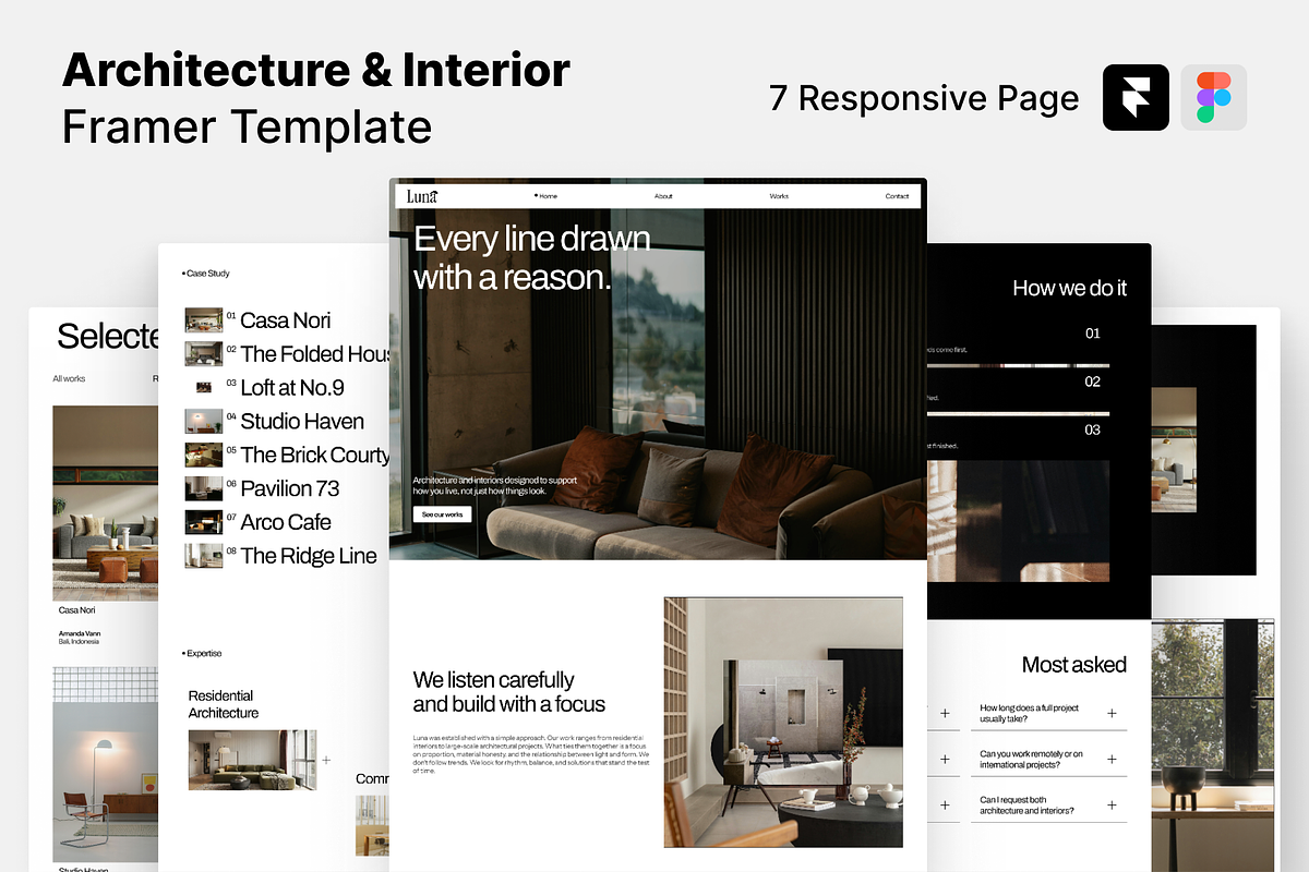 Architecture Framer Template, an UI Kit Template by Rozepaars Design (Photo 1 of 3)