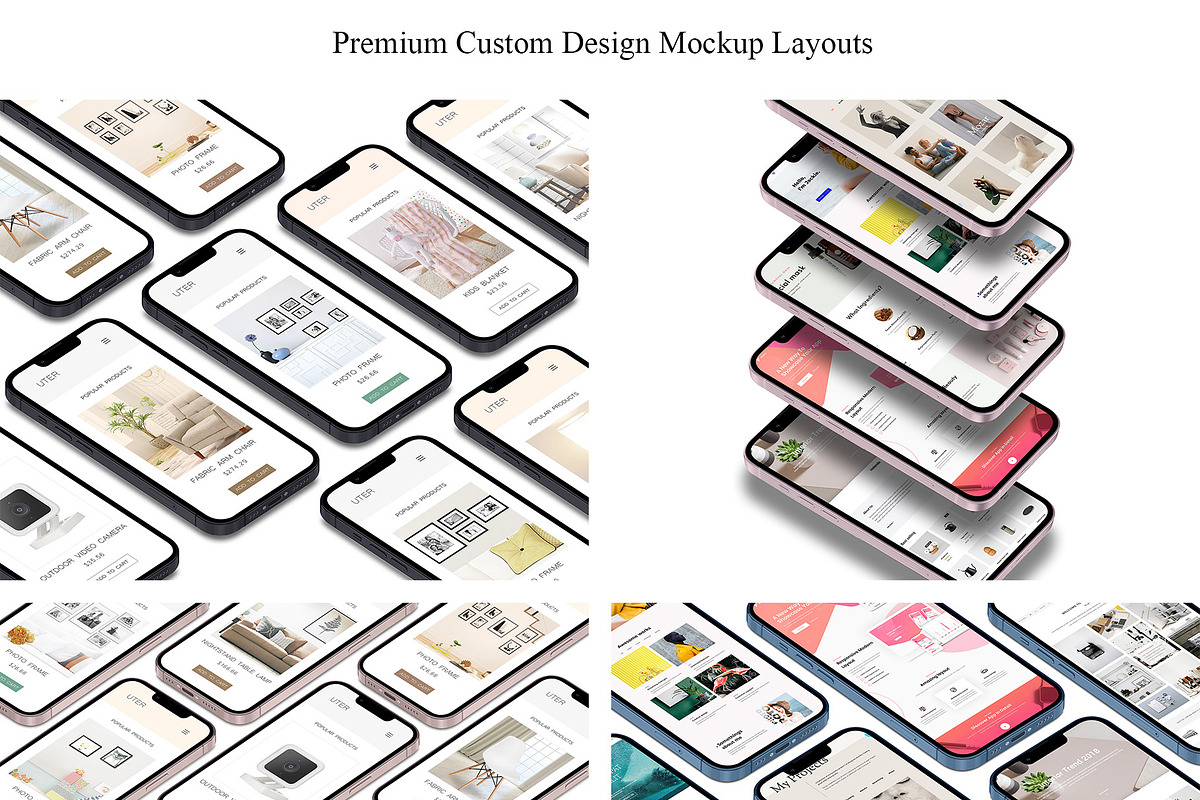 ALL 3D iPHONE MOCK-UP BUNDLE VOL-7, an iPhone Mockup by Graphicsworld125 (Photo 4 of 21)