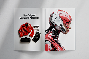 A4 Magazine Spread Mockup