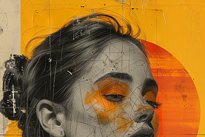 Abstract Woman Portrait With Urban And Retro Elements