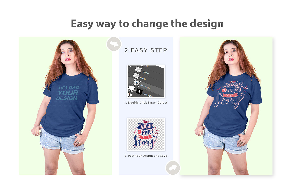 Female t-shirt Mockup-V-2-002, a Shirt Mockup by designvillage (Photo 3 of 7)