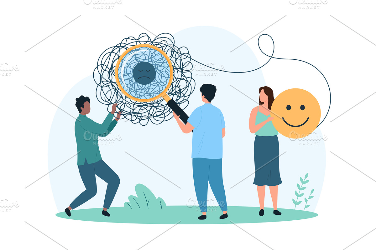 Mental health problem psychotherapy, a Person Illustration by Flashvector