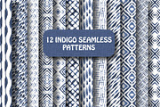 Indigo seamless patterns, a Pattern Graphic by Wild Rose (Thumbnail 1 of 5)