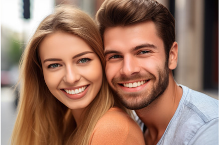 portrait of a happy young couple on, a Person Illustration by Sergey Kotenev