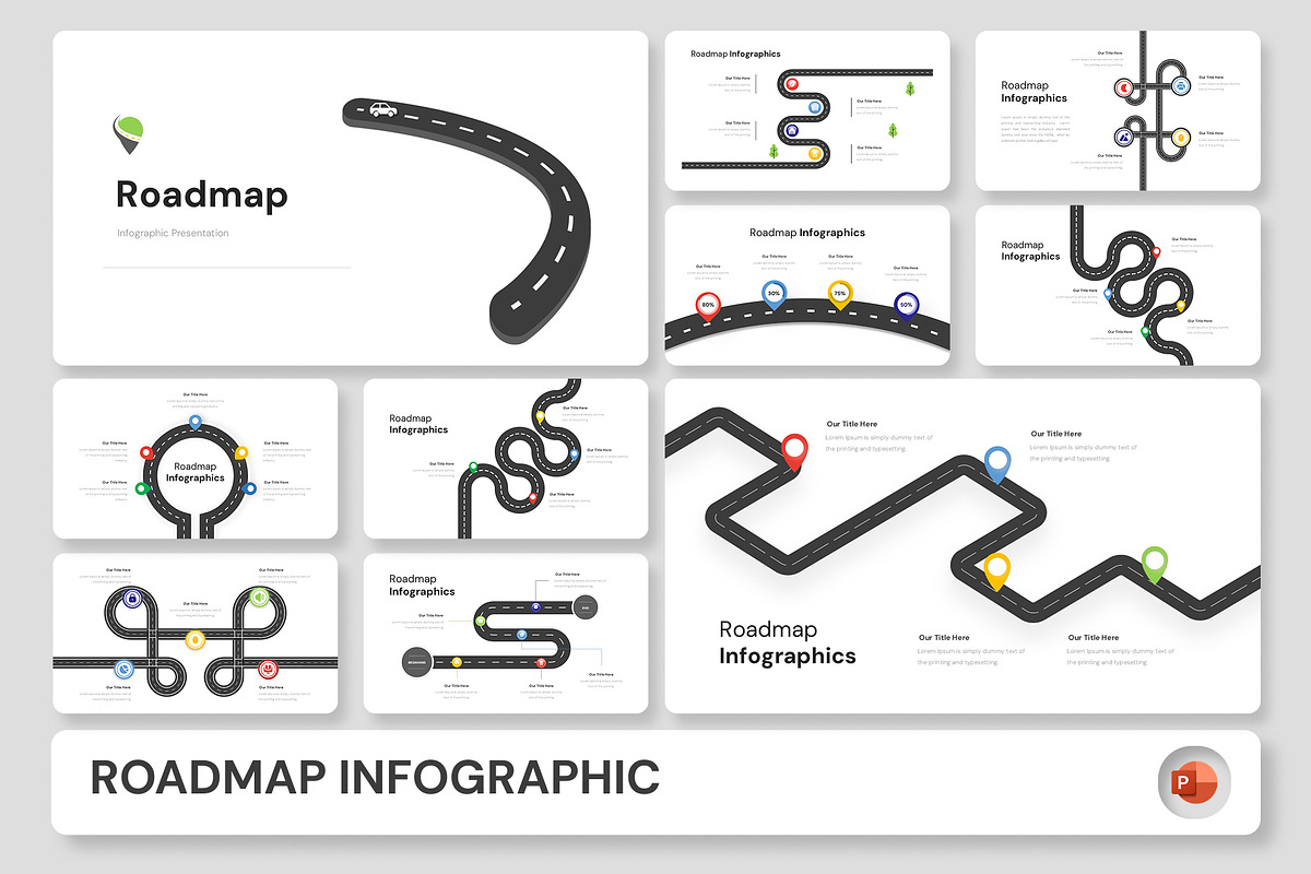 Basic Roadmap Infographic PowerPoint, a Presentation Template by Premast (Photo 1 of 4)
