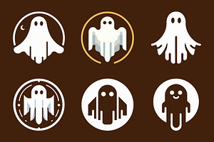 Whimsical Ghost Icons, a Branding & Logo Template by Vectorium Studio