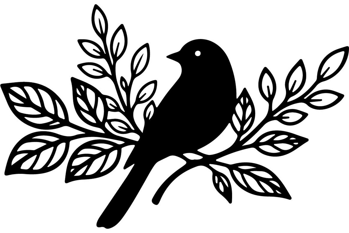 Birds on Branch Vector Collection, a Decorative Illustration by Designer_Momina (Photo 18 of 21)