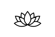 Lotus Flower Vector Icon Bundle, an Illustration by yasushie (Thumbnail 21 of 51)