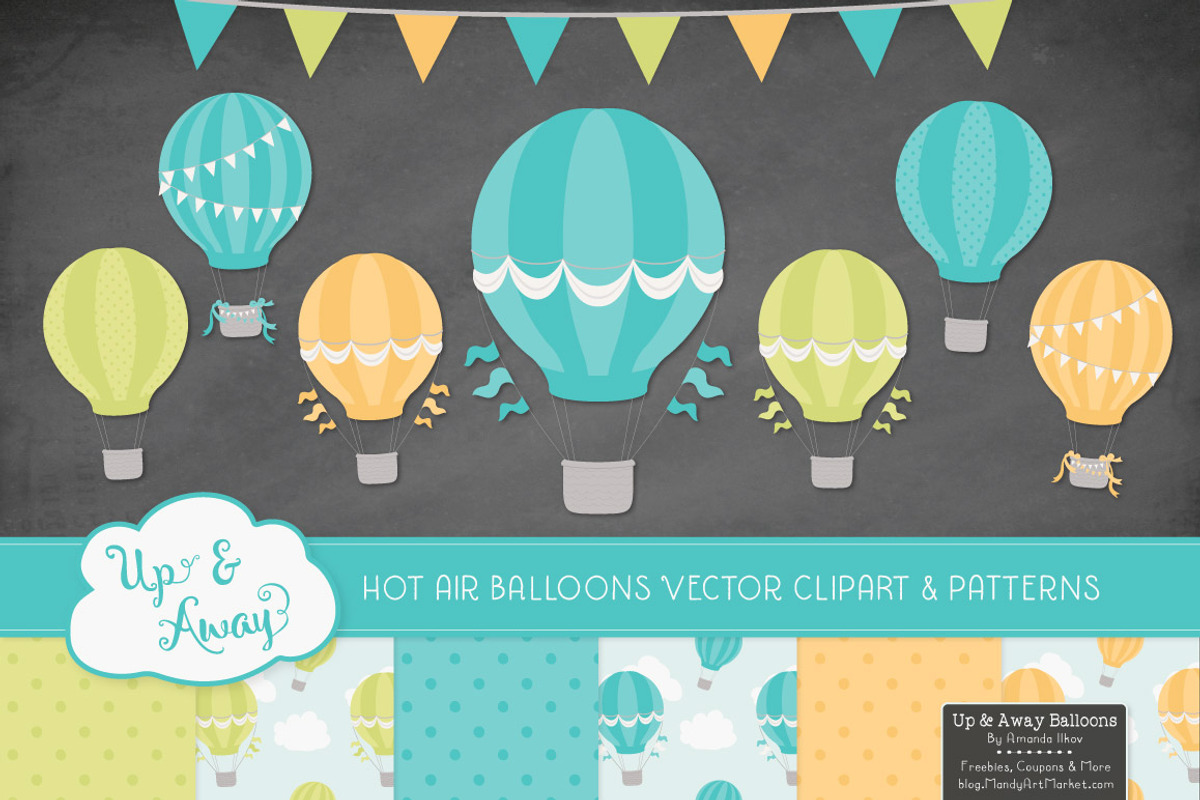 Boys Hot Air Balloons Vectors, an Illustration by Amanda Ilkov (Photo 2 of 5)