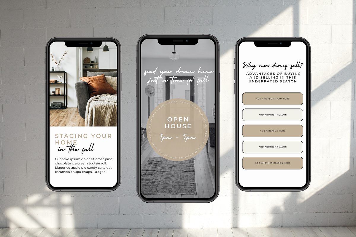 Fall Real Estate Instagram Templates, a Social Media Template by Blush Created (Photo 4 of 12)